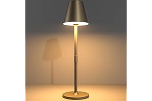 Timjorman Modern LED Cordless Table Lamp, 4000mAh Rechargeable Battery, 3 Level Brightness Night Light, Metal Shell, Minimalist Design, for Couples Dinner/Coffee Table/Restaurant/Bedroom, Khaki