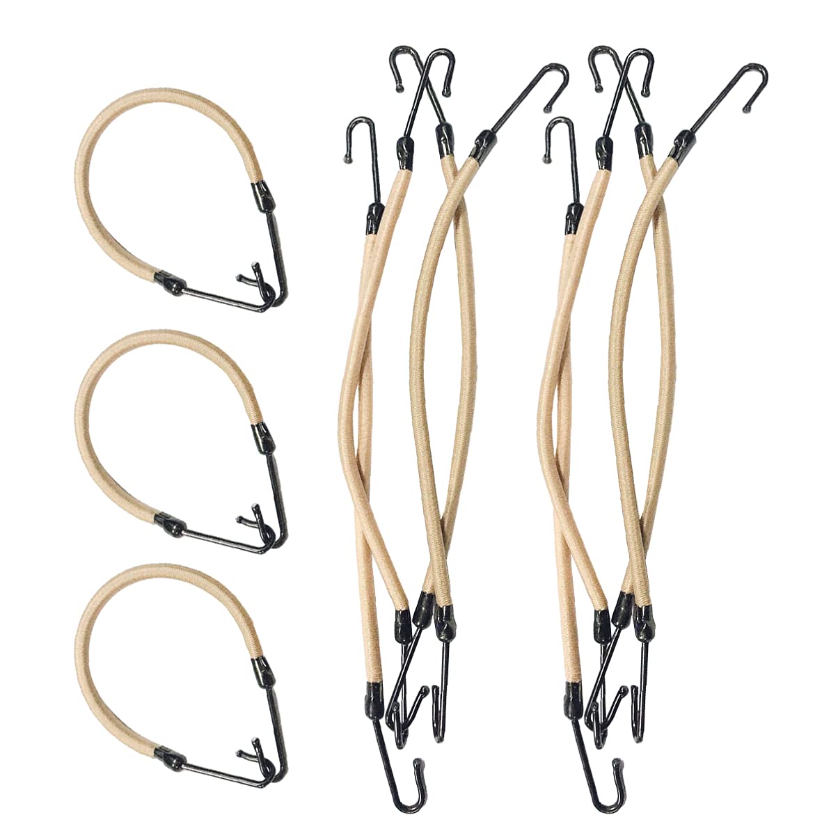 Minkissy Women Ponytail Hooks, 20pcs Elastic Rubber Hair Bands Hair Ties Ropes Rubber Bands Hooks Hair Holder Hair Bungee Cords with Hooks for Girls Women (Apricot)