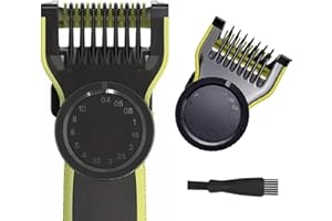 Chiplesier Adjustable Guide Comb for One Blade, 14 Shift Sizes from 0.4 to 10 mm with Brush, Compatible with all One-Blade Electric Shavers, Green