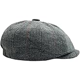 Charmylo Newsboy Cap Gatsby Baker Boy Hat Flat Caps Tweed Adjustable Peaky Herringbone Cloth Cap Hat