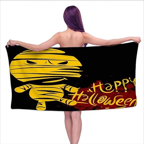 Amazon Ediyuneth バスタオル エジプト綿 ハロウィーン背景 黒猫 魔女 ベクター イラスト ビーチ用 W31 Xl63 バスタオル ホーム キッチン オンライン通販