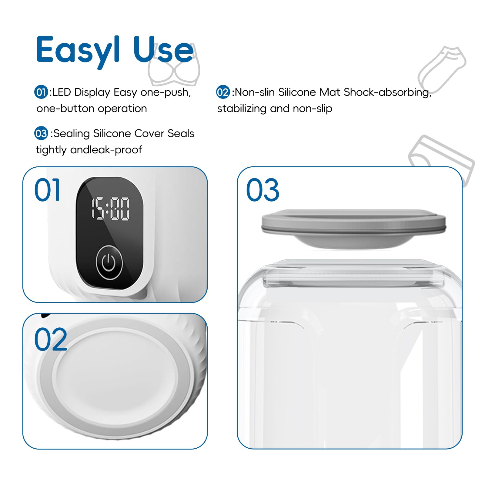 Portable Washing Machine, 2025 Upgraded Mini Washer, 4000mAh Rechargeable Cordless Washing-Machine, Deep Cleaning Underwear Small Clothes,Suitable for Solo Living, Travel, Apartment, Hotel and camping