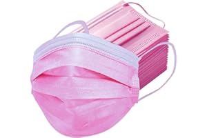 A-Trend Deals 50PCS Pink Disposable Face Masks, Non-medical, 3 Layer Protection Face Masks for Adult, Teenager, Seniors (50, Pink)