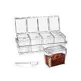 Faxco Clear Seasoning Box, 4 Pieces Seasoning Rack