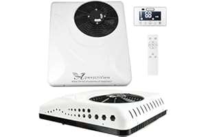 APEXSCNVIEW 24V Rooftop Air Conditioner, 8530 BTU Fahrenheit Ultra-Thin RV Air Conditioner, Easy Install Non-Ducted Electric Parking AC with Heating and Cooling for Campers, SUV & Travel Trailers, Etc. (24V)