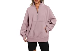 AUTOMET Women's Half Zip Oversized Sweatshirts Fleece Long Sleeve Hoodies Casual Sweaters with Pockerts