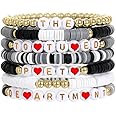 CHUQIU Friendship Bracelet with Letters, 7 Strings per Piece Dedicated to Music Enthusiastic Fans, Album Tour Folk Reputation Jewelry Sets
