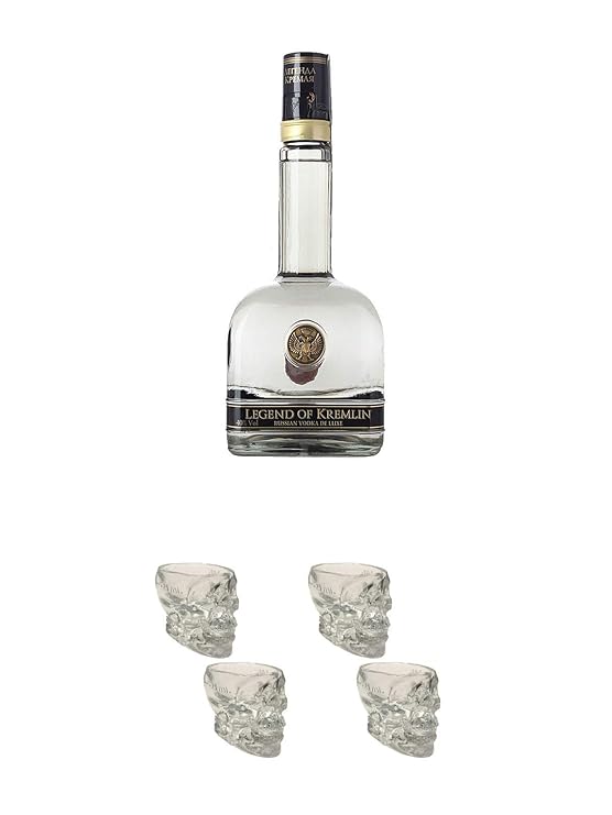 Legend Of Kremlin Wodka 0,5 (halbe) Liter + Wodka Totenkopf Shotglas 2 Stück + Wodka Totenkopf Shotglas 2 Stück