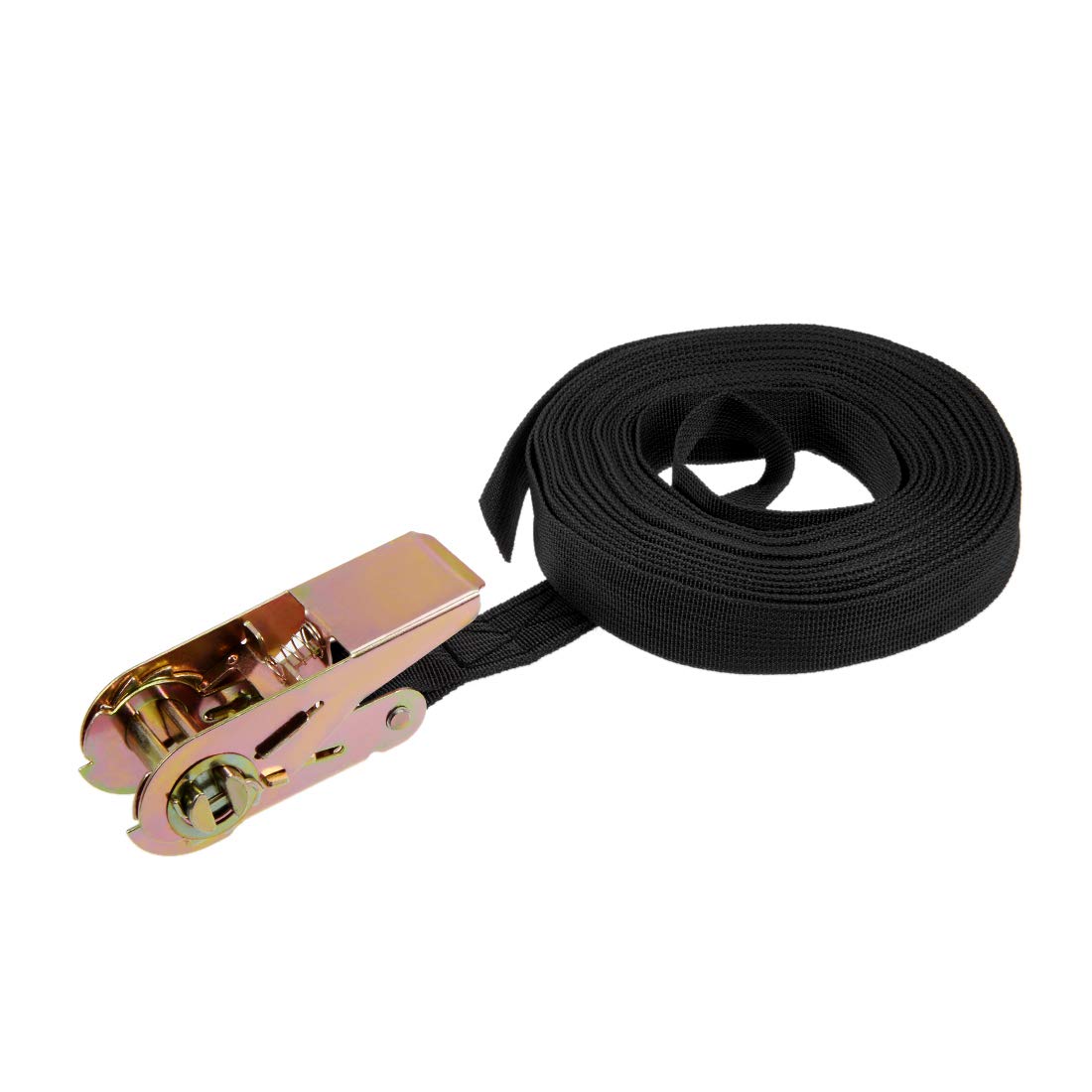 sourcing map Ratchet Tie Down Lashing Strap 1" x 30Ft 550lb 250Kg Load Polypropylene for Moving Securing Cargo, Black