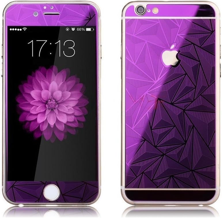 iPhone 6 Screen Protector, Front+Back [3D Touch Compatible] wintekxu Color Plating Rhombus Tempered Glass Screen Protector for iPhone 6/6s (purple)