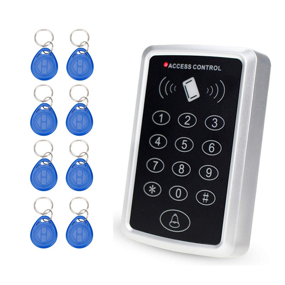 OBO HANDS RFID 125KHz RFID Standalone Controller Keypad for Door Access Control System+10 Keyfobs+ 1 EM-ID tag