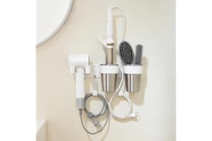 HAVICATO 3-in-1 Hair Tool Organzier, Hair Hot Tools Wall Holder, Hair Dryer Curling Iron Holder with Cord Keeper, Hair Dryer Holder for Vanity Bathroom Powder Room