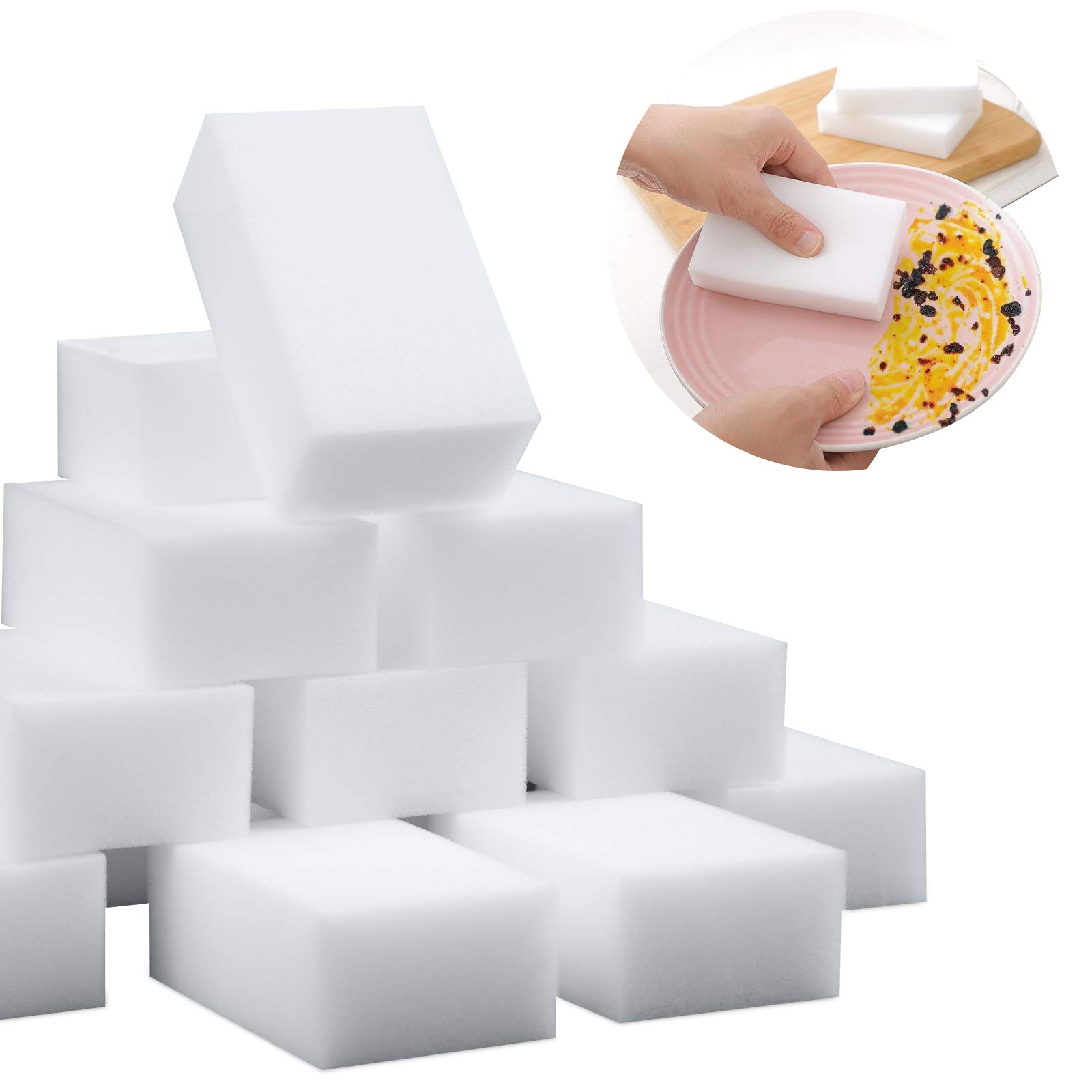 100 Pack Magic Sponge Eraser Extra Thick Large and Long Lasting