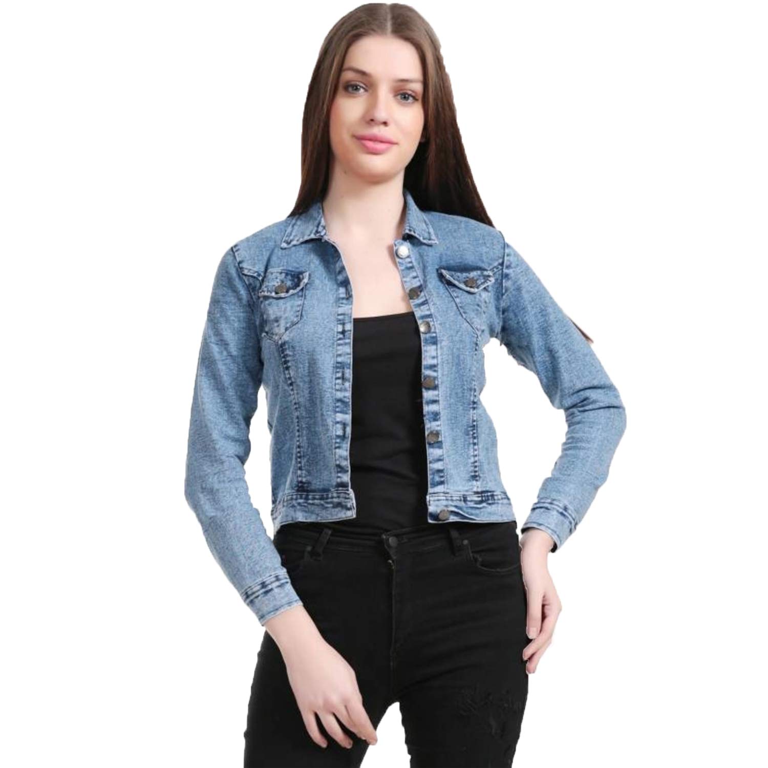 c.cozami full sleeves solid women denim jacket