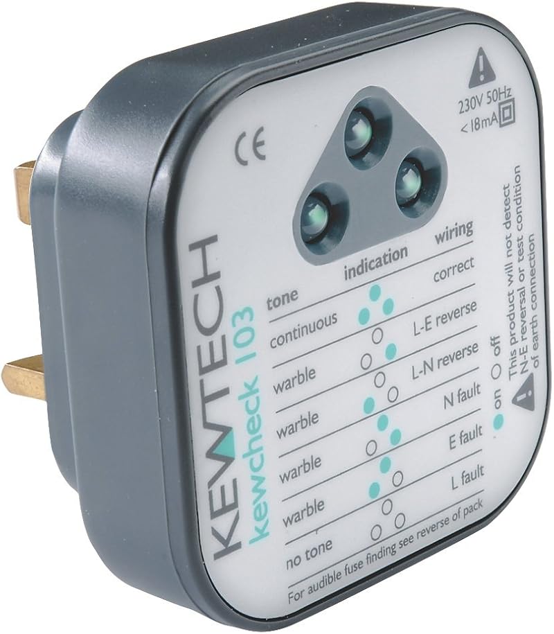 Kewtech KEWCHECK103 Mains Wiring Socket Tester