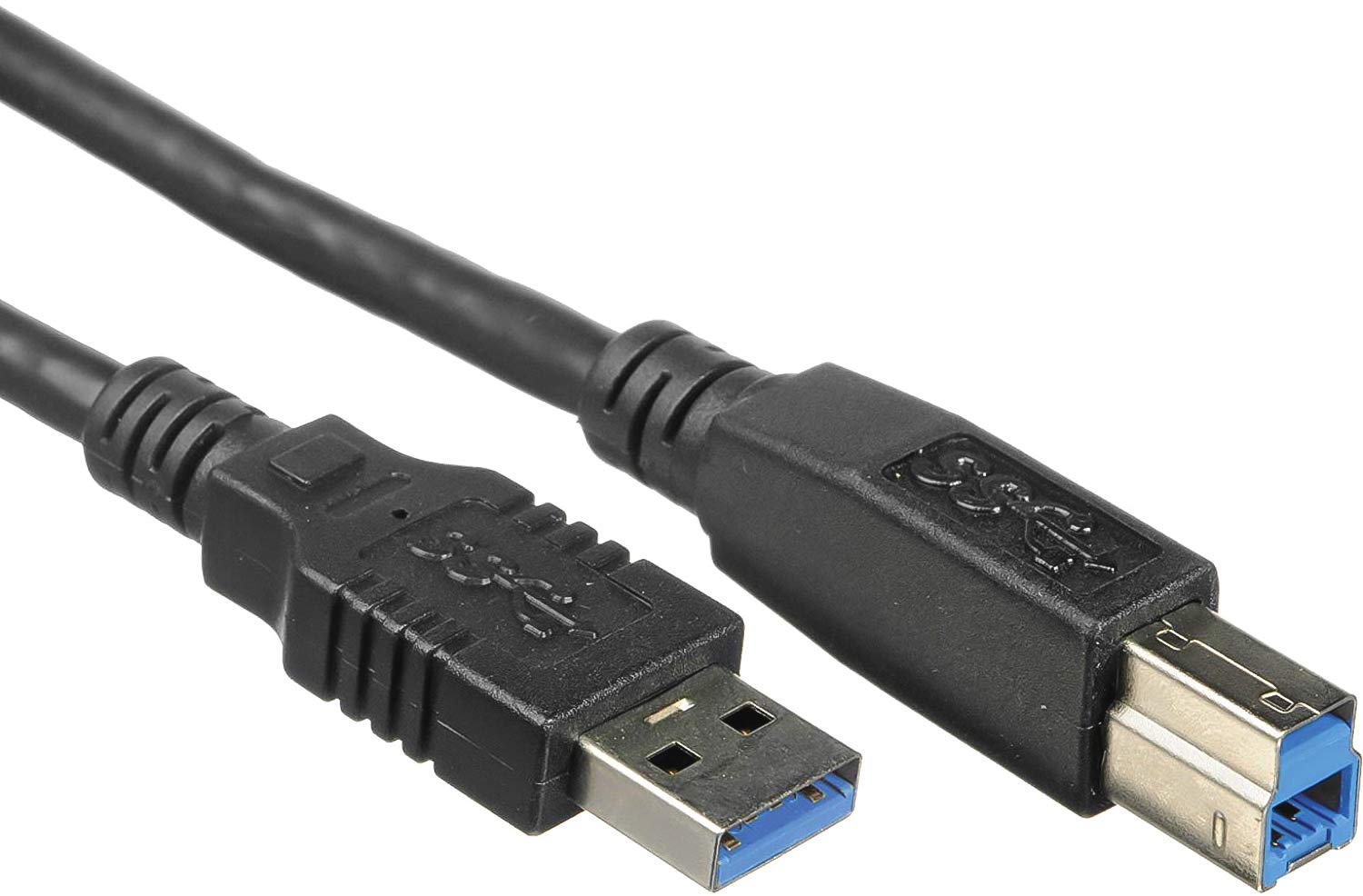 PremiumCord ku3ab3bk USB 3.0 A-B Connection Cable 3 m, Data Cable SuperSpeed up to 5 Gbit/S, Charging Cable, USB 3.0 Type A Male to B Male, 9Pin, Colour Black, Length 3 m