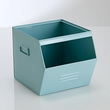 La Redoute Interieurs Stackable Metal Container Hiba One Size Blue