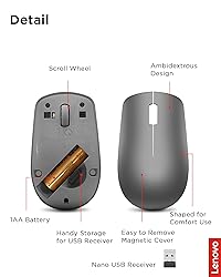 Lenovo 530 Full Size Wireless Computer Mouse for