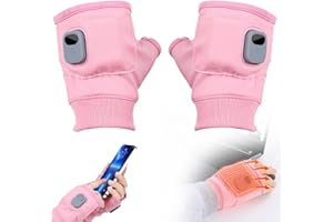 WUSAIRX Heated Gloves for Women, Upgraded Smart Thermostatic Electric Heated Fingerless Gloves Rechargeable, Winter Hand Warmer for Work Cycling Skiing Outdoor Snow