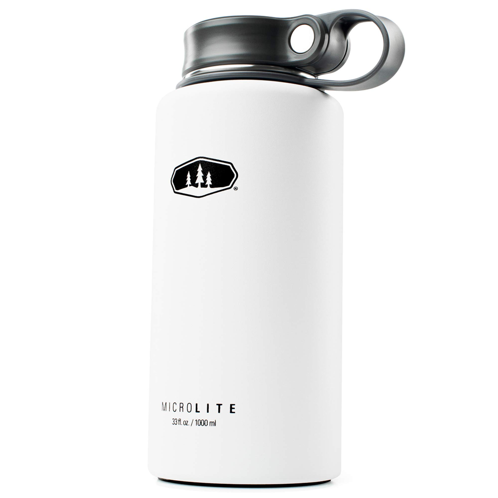 GSI Outdoors, MicroLite 1000 Twist 33 fl.oz. Vacuum Insulated Stainless Steel Water Bottle, White