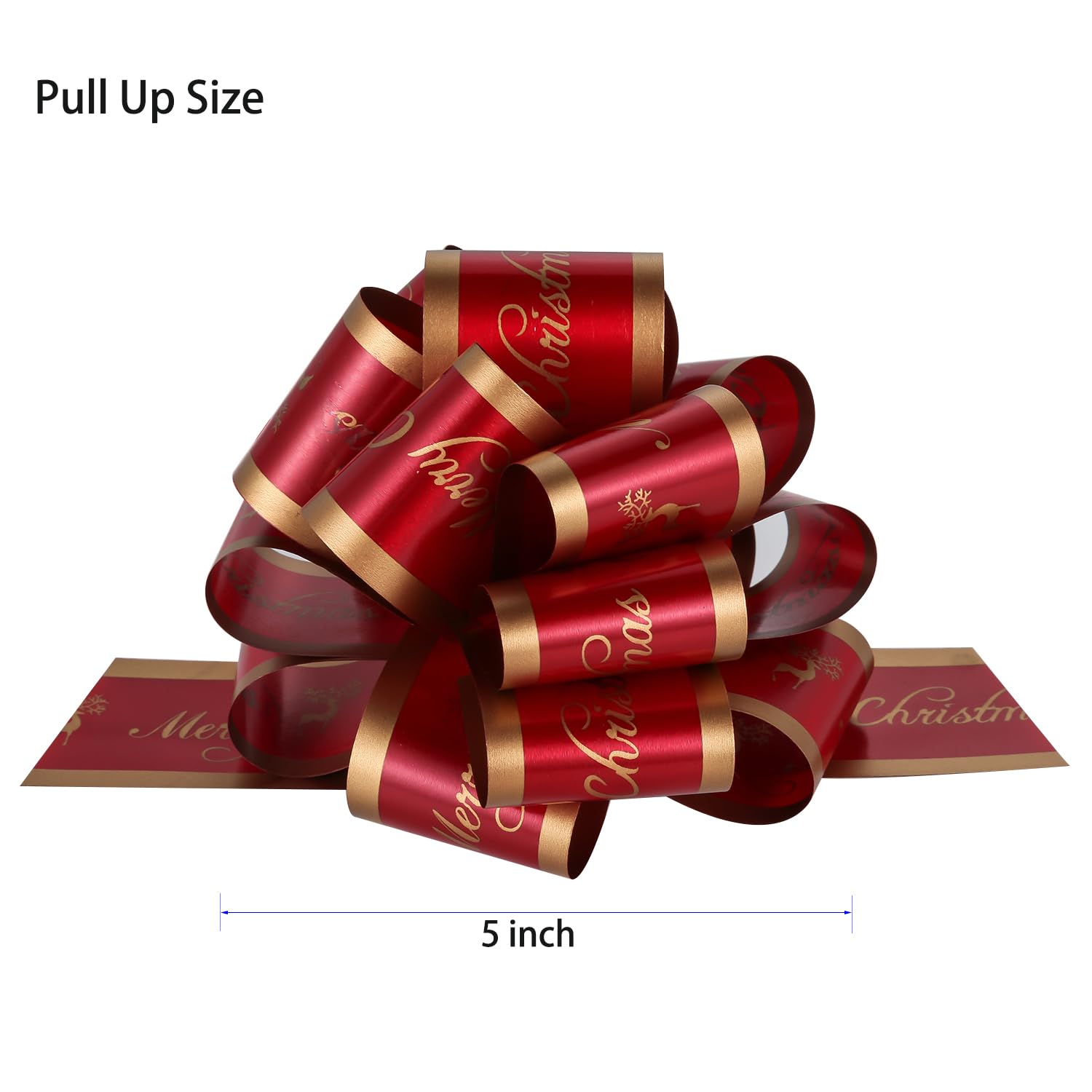 12PCS Christmas Gift Wrap Bows with Ribbon 5inch for Xmas Wrapping, Christmas Decorations, Florist Wrap (12PCS)