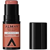 Almay Lip and Cheek Tint, Color & Care Tint Stick, Multi-Use Moisturizing Blush and Lip Color, Dewy Finish, 400 Nude Flush, 0.25 oz