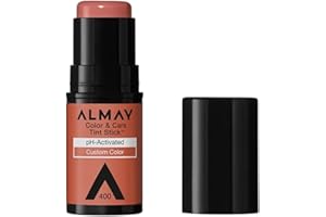 Almay Lip and Cheek Tint, Color & Care Tint Stick, Multi-Use Moisturizing Blush and Lip Color, Dewy Finish, Stocking Stuffer, 400 Nude Flush, 0.25 oz