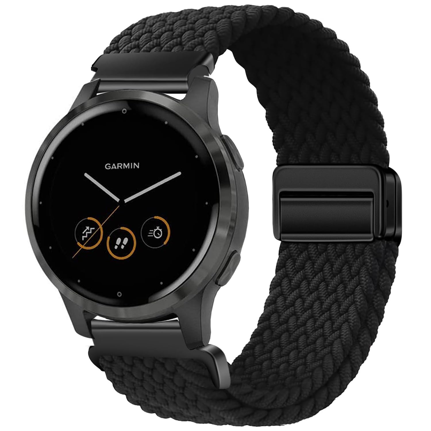 VELULYX Nylon Braided band Compatible with Garmin Venu 4 41mm/Venu 2S/3S/Vivomove 3S/Vivoactive 4S, 18MM Elastic Magnetic Buckle Band for Fossil Ladies Gen 6/5E/4/3