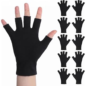 XLIUAX 5 Pairs Cotton Gloves for Women, Fingerless Thin Open Fingertips | Overnight Hydration Fits Most Dry Hands Moisturizin