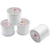 Hitefu 4 Rolls Elastic String for Bracelet Making, 65 Yards Clear Stretch Cord for Beading & Jewelry Making