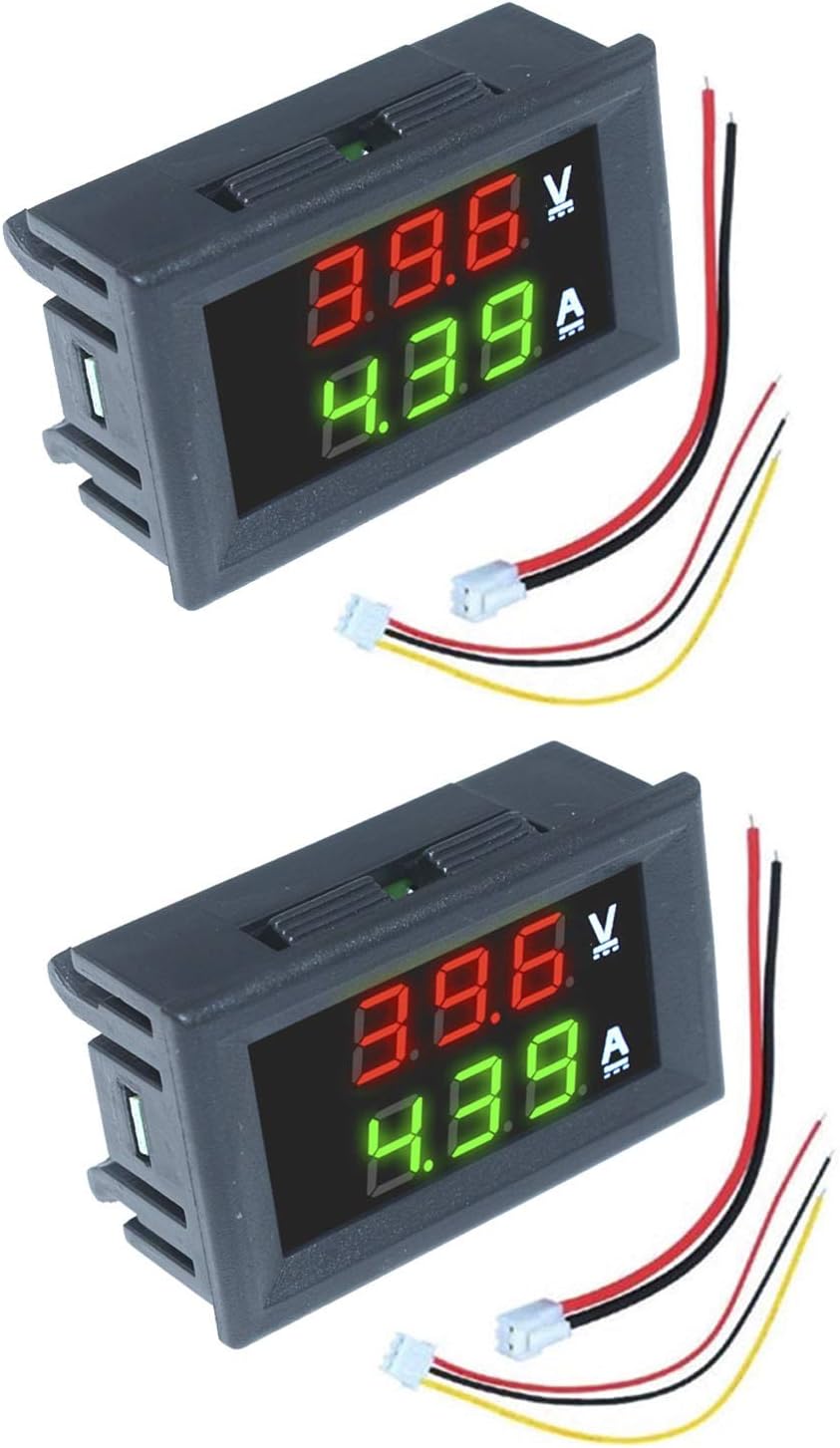 2 Pcs 0.28″LED Digital Voltmeter Ammeter Volt Amp 2 in 1 Tester