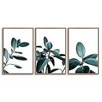 3 Piece Framed Canvas Wall Art Green Plants Canvas Prints Home Artwork Decoration for Living Room,Bedroom - 16
