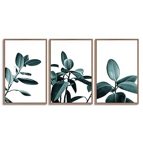 signwin 3 Piece Framed Canvas Wall Art Green...