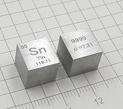 Tin Cube - 10mm Pure Metal Element Cubes - Laser