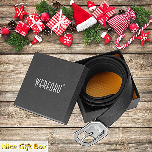 Reversible Women Leather Belt, Reverse Lady Belt for Jeans with Rotated Buckle, A-Black/Coffee, Perfect for Pants 32-36 Inches