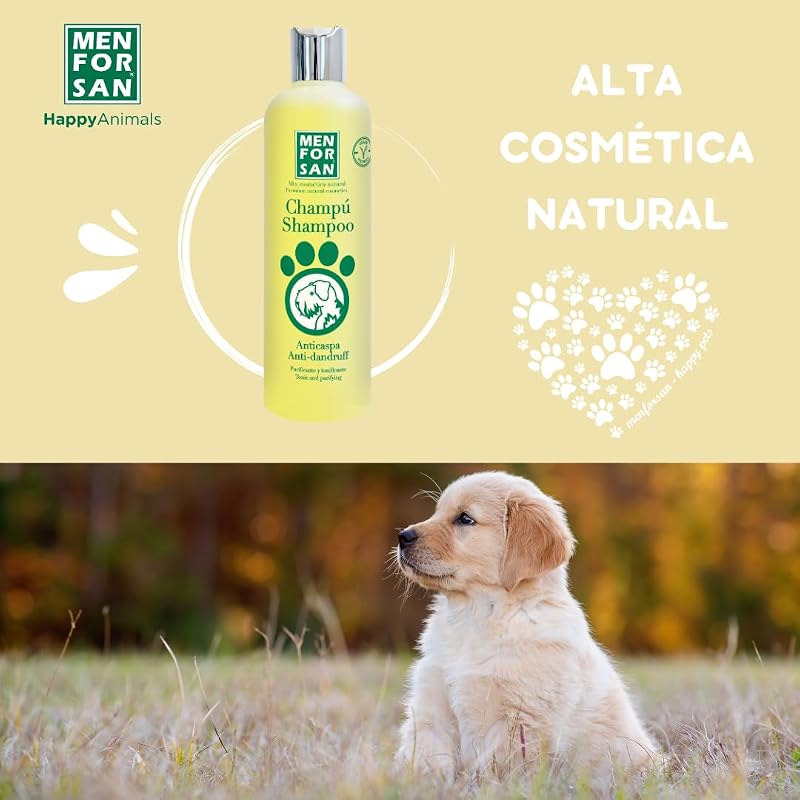 Champú Anticaspa para Perros | Combate la Caspa y Descamaciones de la Piel | Limón | Pelaje Suave y Brillante | Acción Purificante y Tonificante | 300 ml