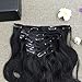 Clip In Human Hair Extensions Natural Black Curly Hair Extensions 7Pcs Curly Clip in Hair Extensions Human Hair for Black Women