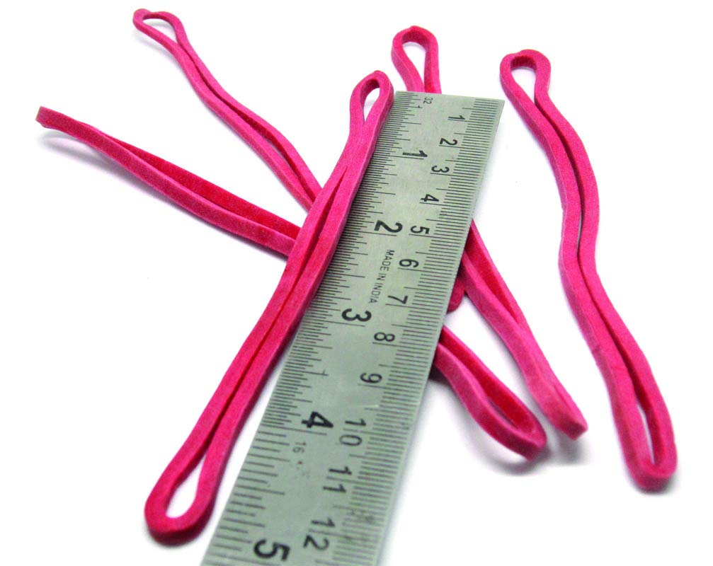 IMPRINT Long Red 3 mm Wide Color Rubberbands, Big, Large, Heavy Duty