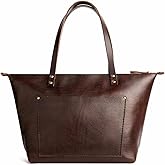 Portland Leather Goods Zipper Tote Bag – Handmade, Durable & Unlined – Interior & Exterior Pockets