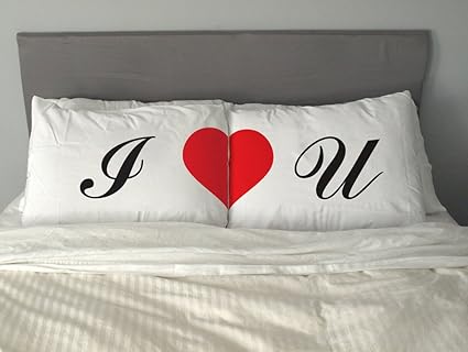 Amazon Com Heart Couple Pillow Case I Love You Cute Valentine