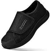 Gmedonm Men's Wide Width Shoes with Easy Put On Adjustable Lightweight for Diabetic Edema Bunions Arthritis Swollen Feet Elderly Walking Widening Shoes