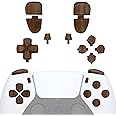 eXtremeRate Replacement D-pad R1 L1 R2 L2 Triggers Share Options Face Buttons, Wood Grain Full Set Buttons Compatible with ps5 Controller BDM-030 BDM-040 BDM-050 - Controller NOT Included