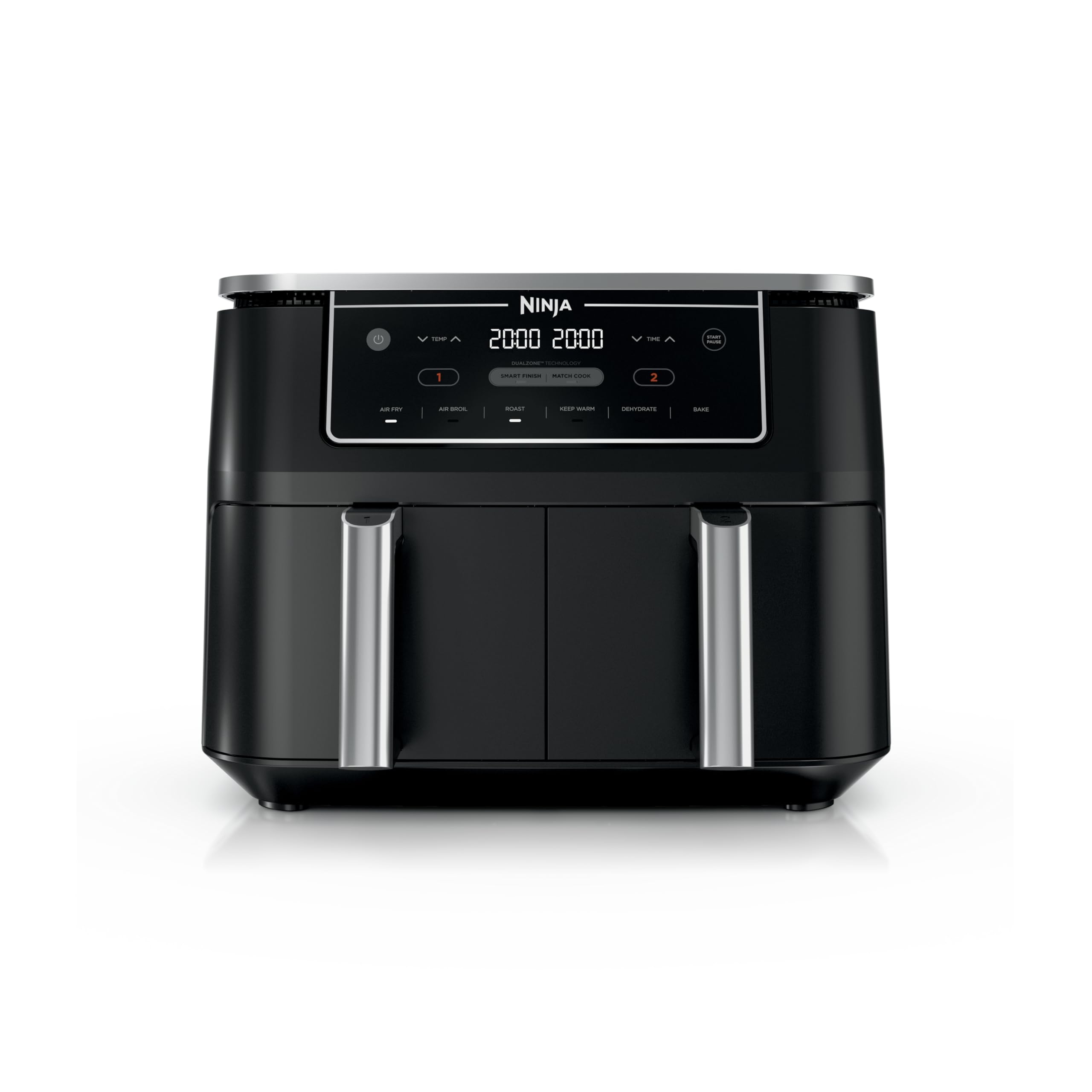 Ninja | Air Fryer | Finish Cooking Multiple Foods at the Same Time | 6-in-1 (Air Fry, Broil, Roast, Keep Warm, Dehydrate, Bake) | Fit up to 8lb Chicken Wings in the two 5 QT Baskets | DZ302