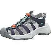 KEEN Women's Astoria West Closed Toe Sandals, Grey/Coral, 8 US