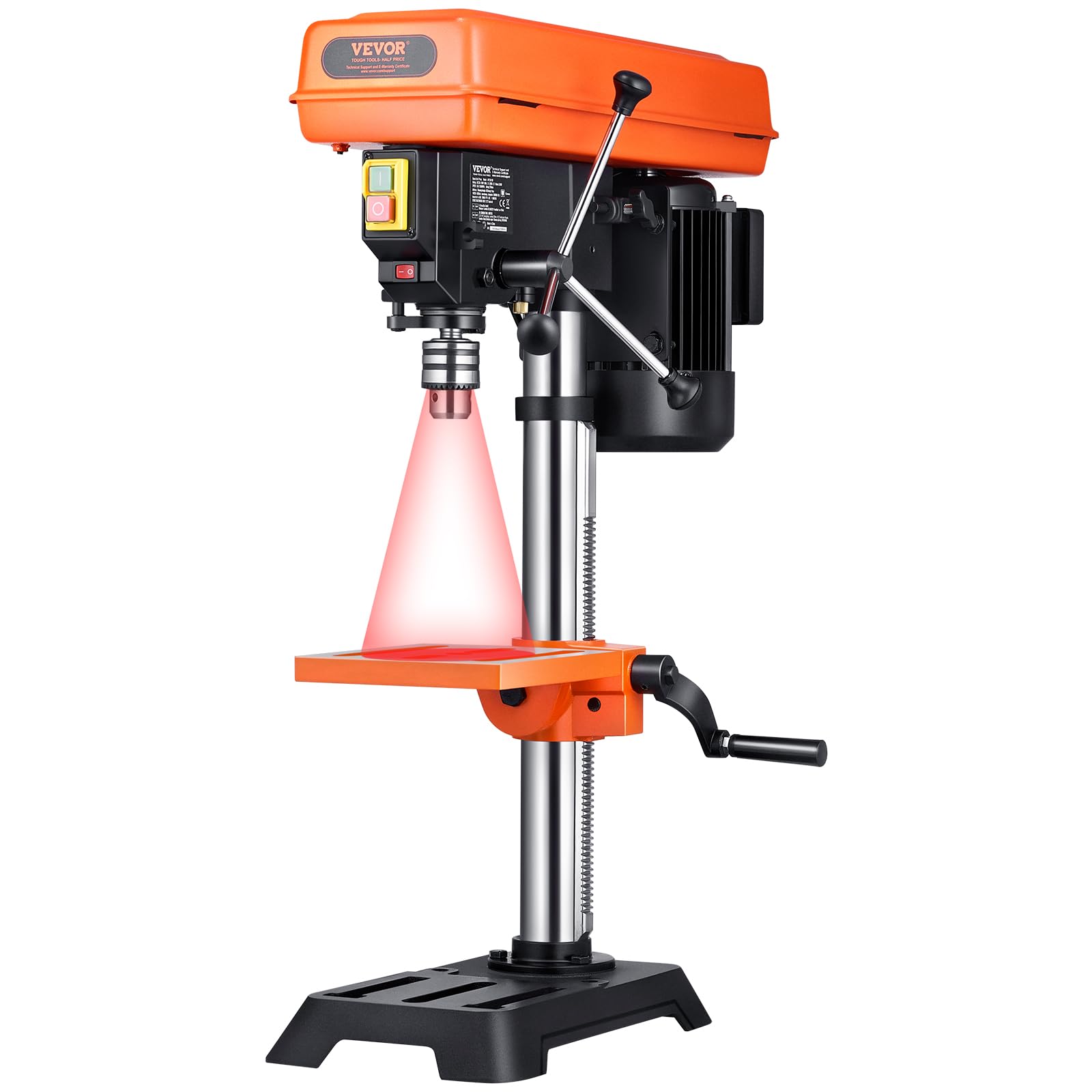 Photo 1 of **MISSING BLACK PIECE PART**VEVOR 10 in Benchtop Drill Press, 6.2A Induction Motor, Tabletop Drilling Machine with 610/940 / 1500/2150 / 2800 RPM Adjustable Speed, 0-45° Tilting Worktable, LED Work Light, for Wood Metal