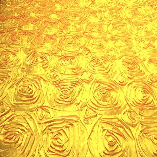 Yellow Rosette Ribbon Fabric Dimensional Sculptural Wedding Floral Design Fabric 60”wide 55” Usable Design Face 100% Polyester JN00159