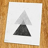 Geometric Art Print (Unframed), Modern Art Print, Abstract Art Poster, Mid-century Art, Cafe, Industrial, Loft, Triangle Wall Art, Black and White, 8x10