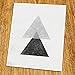 Geometric Art Print (Unframed), Modern Art Print, Abstract Art Poster, Mid-century Art, Cafe, Industrial, Loft, Triangle Wall Art, Black and White, 8x10