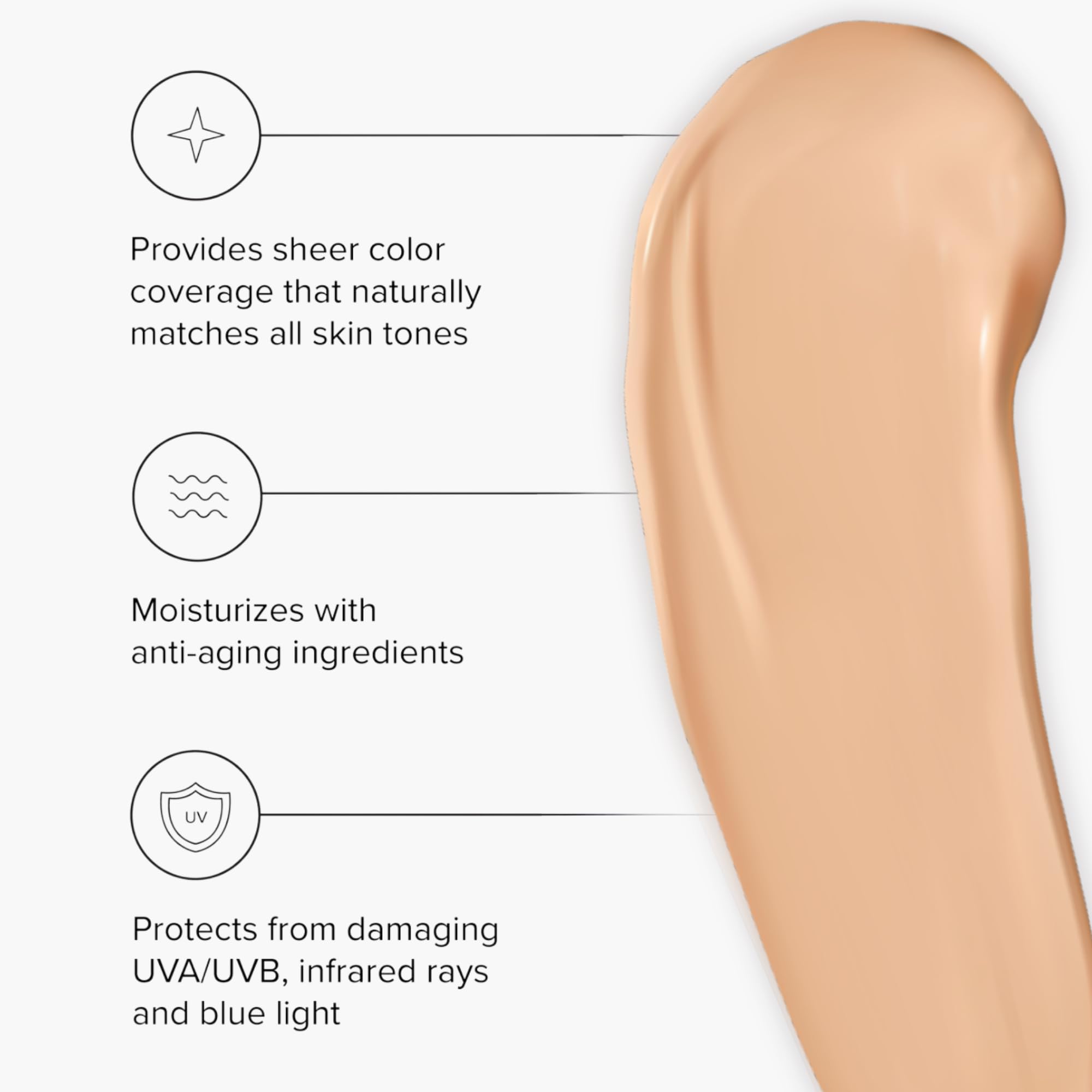 Protect Tinted Moisturizer & Mineral Sunscreen SPF 50, Anti-Aging, Lightweight Makeup With Broad Spectrum UV Protection + Hyaluronic Acid, Dermatologist-Tested, All Skin Types, 1.8 oz