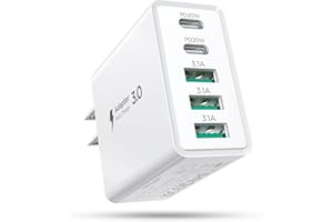 USB C Wall Charger,50W Fast USB C Charger Block,Hohosb 5-Port PD+QC Power Adapter Charging Box Brick for iPhone 15 14 13 12 11 Pro Max,iPad,Google Pixel,Samsung Galaxy and More-White